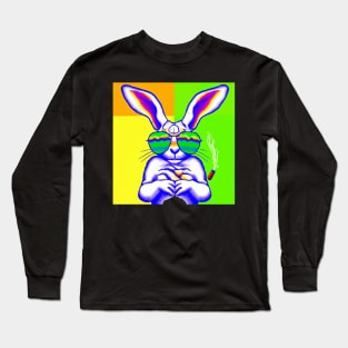 Easter T-Shirt Boys Girls Kids Hip Easter Bunny Sunglasses T-Shirt Long Sleeve T-Shirt